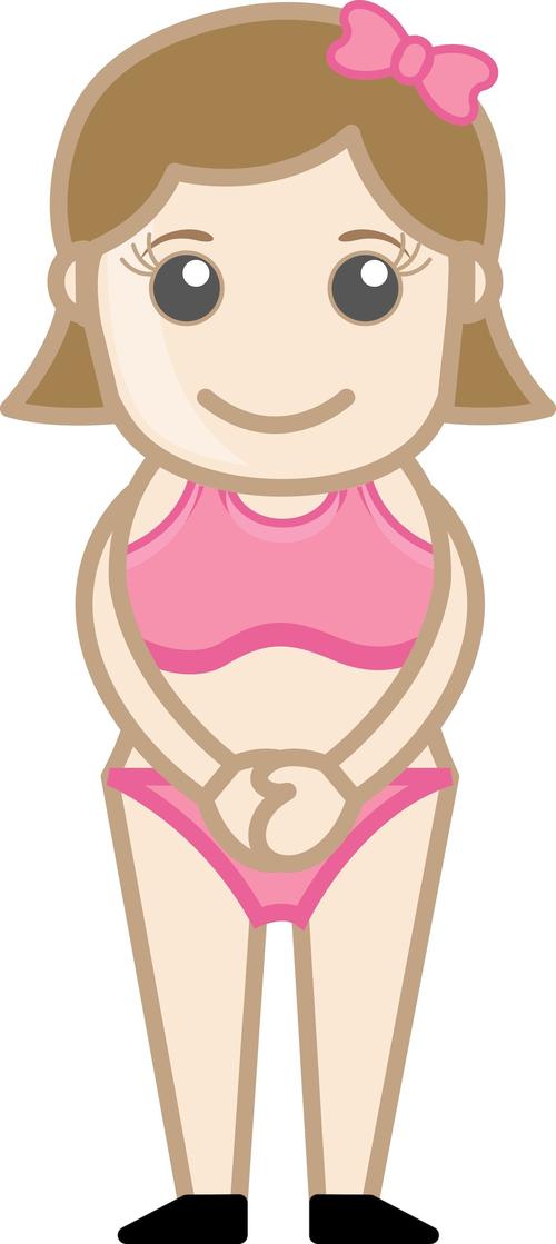 动漫女孩在游泳衣矢量