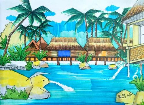 江南画室暑假马克笔风景班作品集