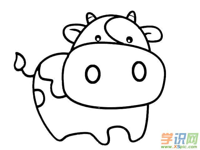 画牛简笔画图片大全_儿童画牛简笔画图片