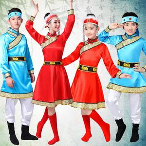 2018新款男女成人儿童蒙古亲子装舞蹈服少数民族筷子舞广场演出服