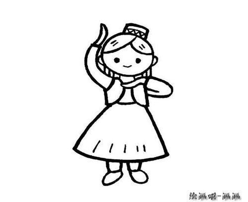 新疆民族舞简笔画步骤图片大全