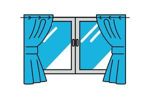                蓝色的窗户简笔画