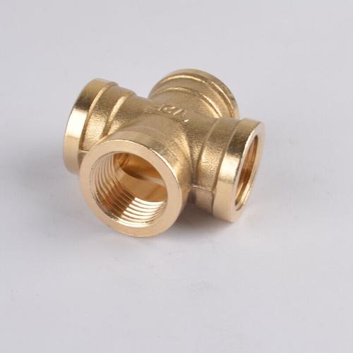 加厚全铜 4分 6分 内丝十字四通接头 水管接头配件 铜