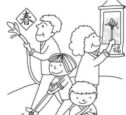 新年大扫除简笔画图片_新年大扫除儿童绘画图集
