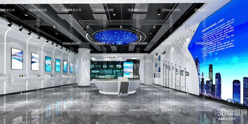 现代展厅背景墙3d模型下载