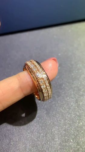 伯爵61双圈满钻转动戒指·时来运转 玫瑰金镶嵌钻石