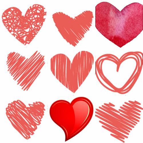 手绘爱心卡通水彩可爱in贴图图片美化装饰ps/png免抠透明素材a687