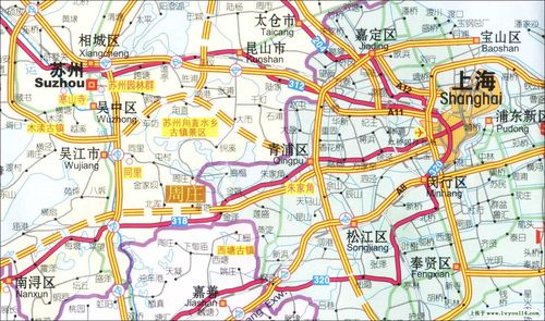 周庄交通图 江苏苏州昆山市地图