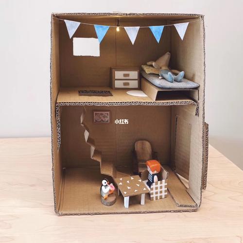 diy94|用废纸盒给他的玩具99做个家(附图纸)_diy