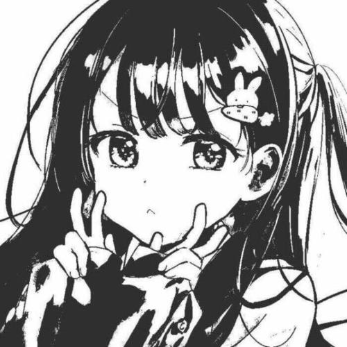 黑白漫画女生头像