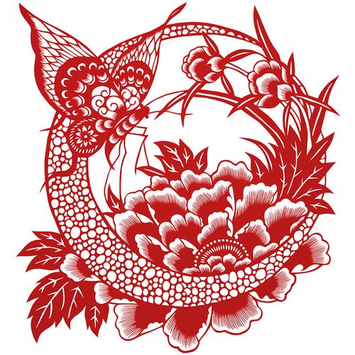 客厅成品国风喜鹊装饰画民间文化蝶恋花剪纸