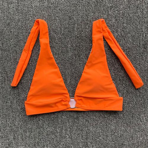 速卖通爆款2019纯色比基尼分体女泳衣挂脖泳装性感沙滩bikini新款