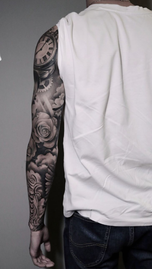 男生各式花臂图片好看的花臂图案5