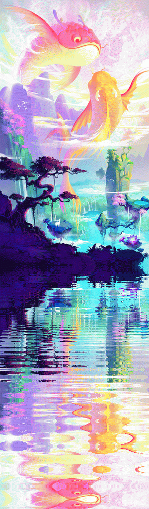唯美动态插画《龙鱼》张观政