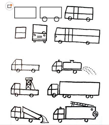 怎样画大卡车的简笔画