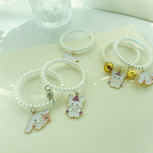 抖音同款可爱玉桂狗女士磁吸手链女一对闺蜜礼物人鱼圈两用小皮筋磨砂