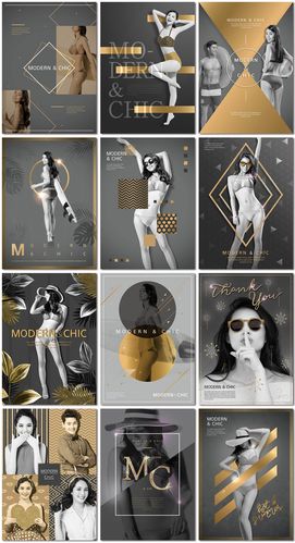 黑白时尚欧美商务日韩杂志风海报封面沙滩排版psd素材模板设计