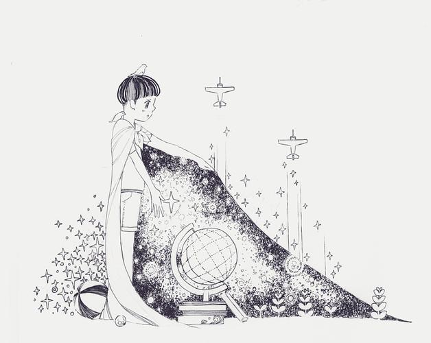杂志黑白插图