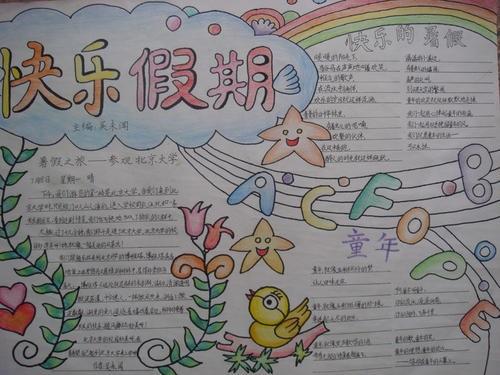 2021年暑假手抄报简单又漂亮二年级