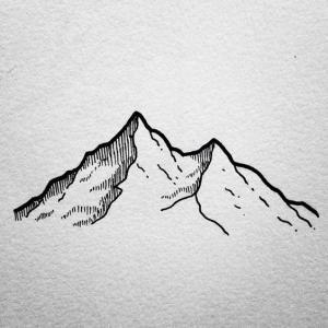 日本富士山素描简笔画