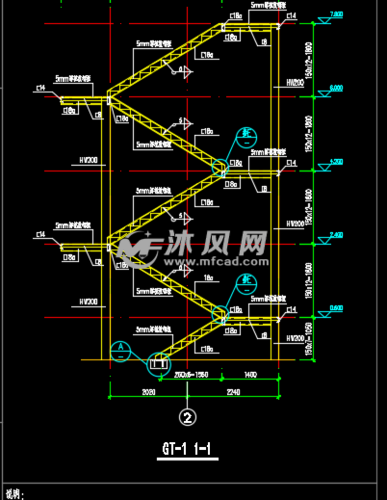结构图纸 钢砼框架          某公建外挂钢梯,室外钢结构楼梯,包含