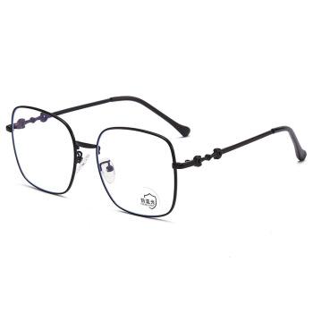 复古金属方形大框瘦脸眼镜框倪妮同款防蓝光眼镜男近视眼镜框女潮黑色