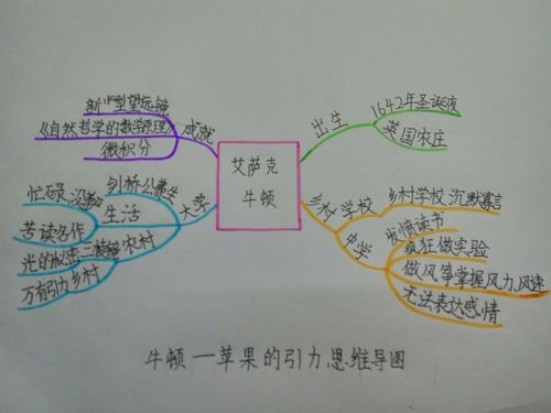 《牛顿——苹果的引力》阅读记录卡,思维导图