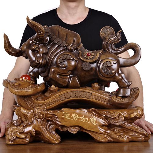 1985年属牛招财图片,属牛人招财转运的图片 生肖牛摆件招财牛年吉祥物工艺品大号招财办公室桌客厅装饰品摆设