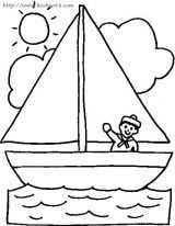 帆船简笔画[10p]_交通工具简笔画(涂色图片) - 【宝宝吧】