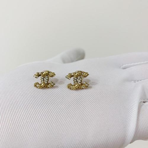 香奈儿女士双c水钻耳钉