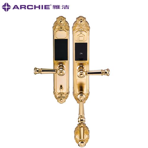 雅洁家用防盗门指纹锁j2041-03智能电子密码锁户外双开别墅大门锁