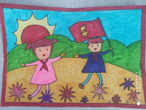 我爱红领巾--彩虹六班绘画作品展