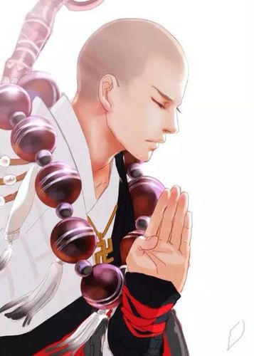 关于和尚的插画,君入空门桃花碎_美图-古风坊