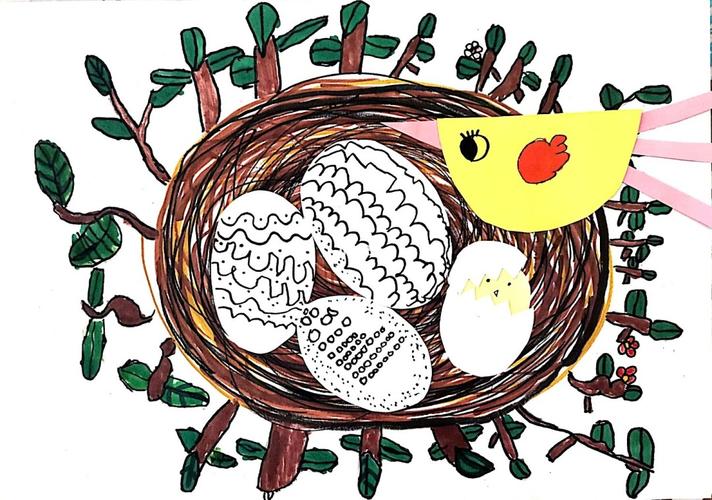 《树上的鸟窝》_创意儿童画_文化_绘画