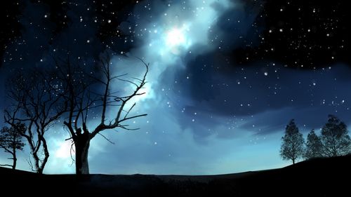 手绘 星空 银河