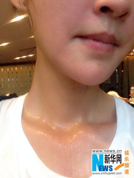 张歆艺晒健身照脸颊绯红大汗淋漓 网友点赞/图