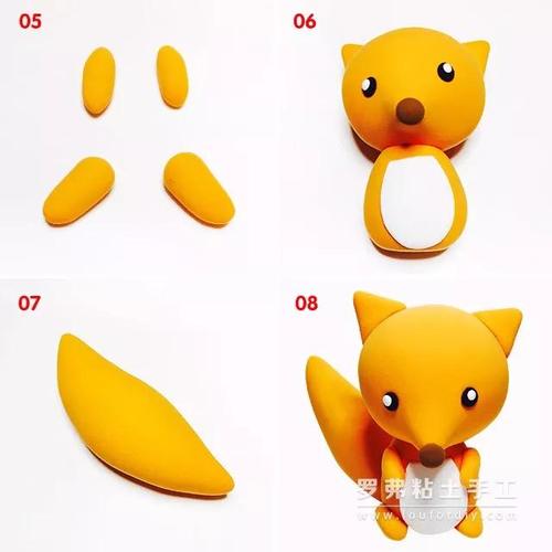 罗弗超轻粘土教程可爱小狐狸的制作图解