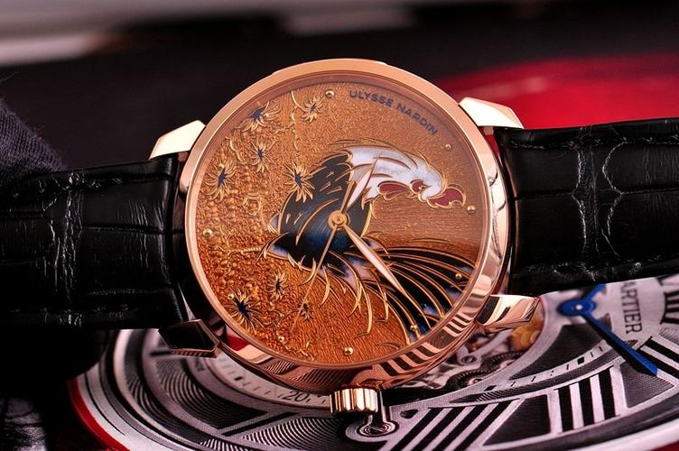 欣赏-18k玫瑰金雅典 ulysse nardin 掐丝珐琅限量版8152-111 金鸡全