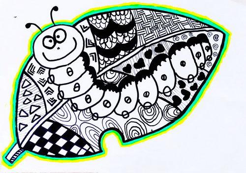 可爱的毛毛虫 作者姓名: 陈维翰 作者年龄:5岁 作品类别: 线描 奖