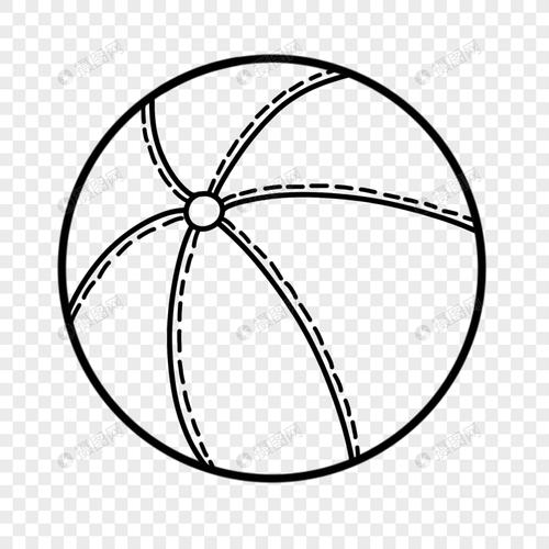 皮球简笔画线稿