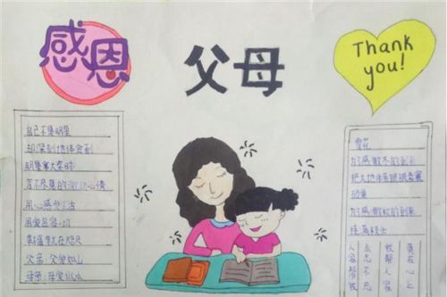 最新感恩手抄报精简美观图片内容