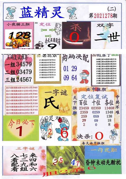21年278期福彩3d蓝精灵今天图谜-3d预测-内吧彩票网>