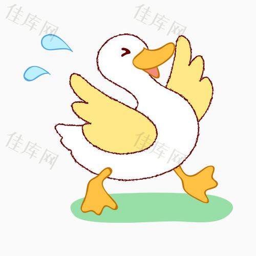 卡通手绘可爱的鸭子png图片