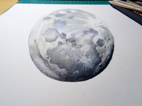 月球|纯艺术|彩铅|小乐清 - 原创作品 - 站酷 (zcool)