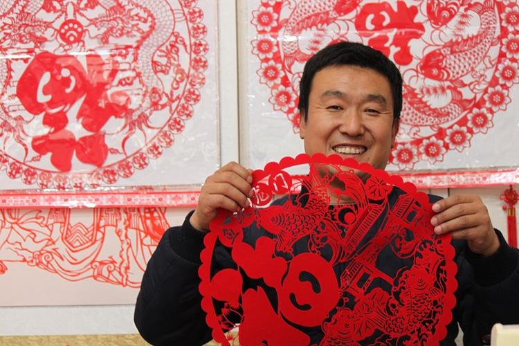 年俗日历二十四剪窗花无极剪纸接福纳祥迎春节