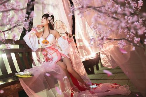 王者荣耀甄姬游园惊梦cosplay 美露香肩