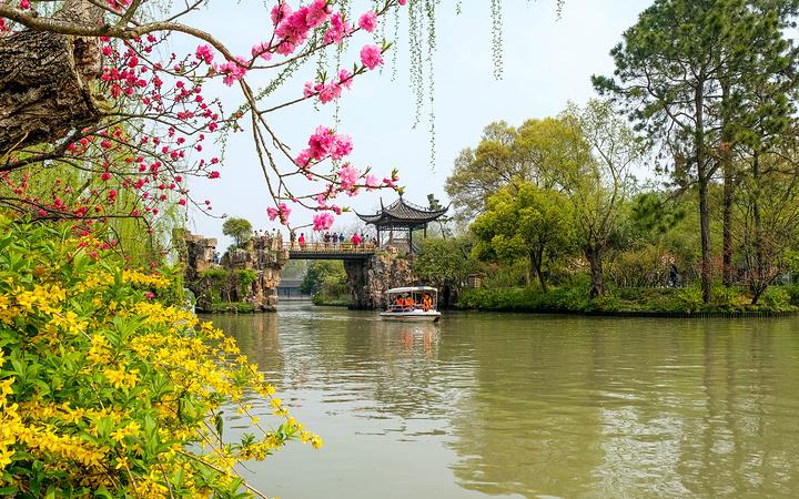 瘦西湖著名景点-钓鱼台.瘦西湖著名景点-五亭桥.