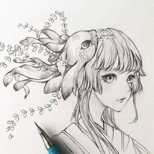 cg原画绝美仙气动漫女生线稿,初学者临摹手绘插画素材