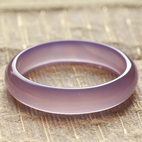 冰种粉紫玛瑙手镯女高冰帝帝王紫玉髓玉镯子手镯