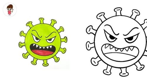 超简单的病毒简笔画,致敬白衣战士